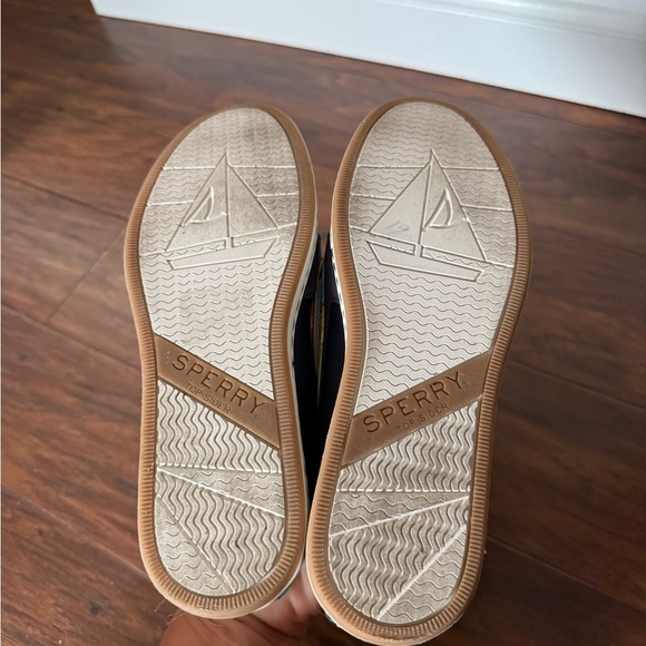 Sperry Women's Starfish Textile and Leather Navy and Coral Flats-Size 6.5 - Picture 6 of 11
